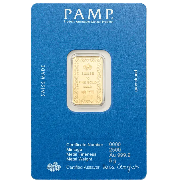 2025 PAMP Star of David 5g Gold Bar