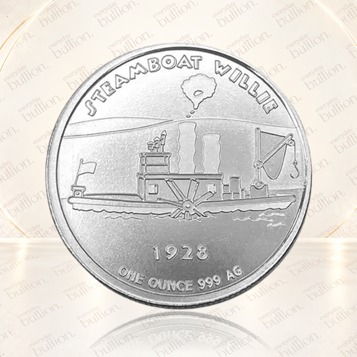 Steamboat Willie Captain 1 oz .999 Fine Silver BU Round - USA - Elemetal