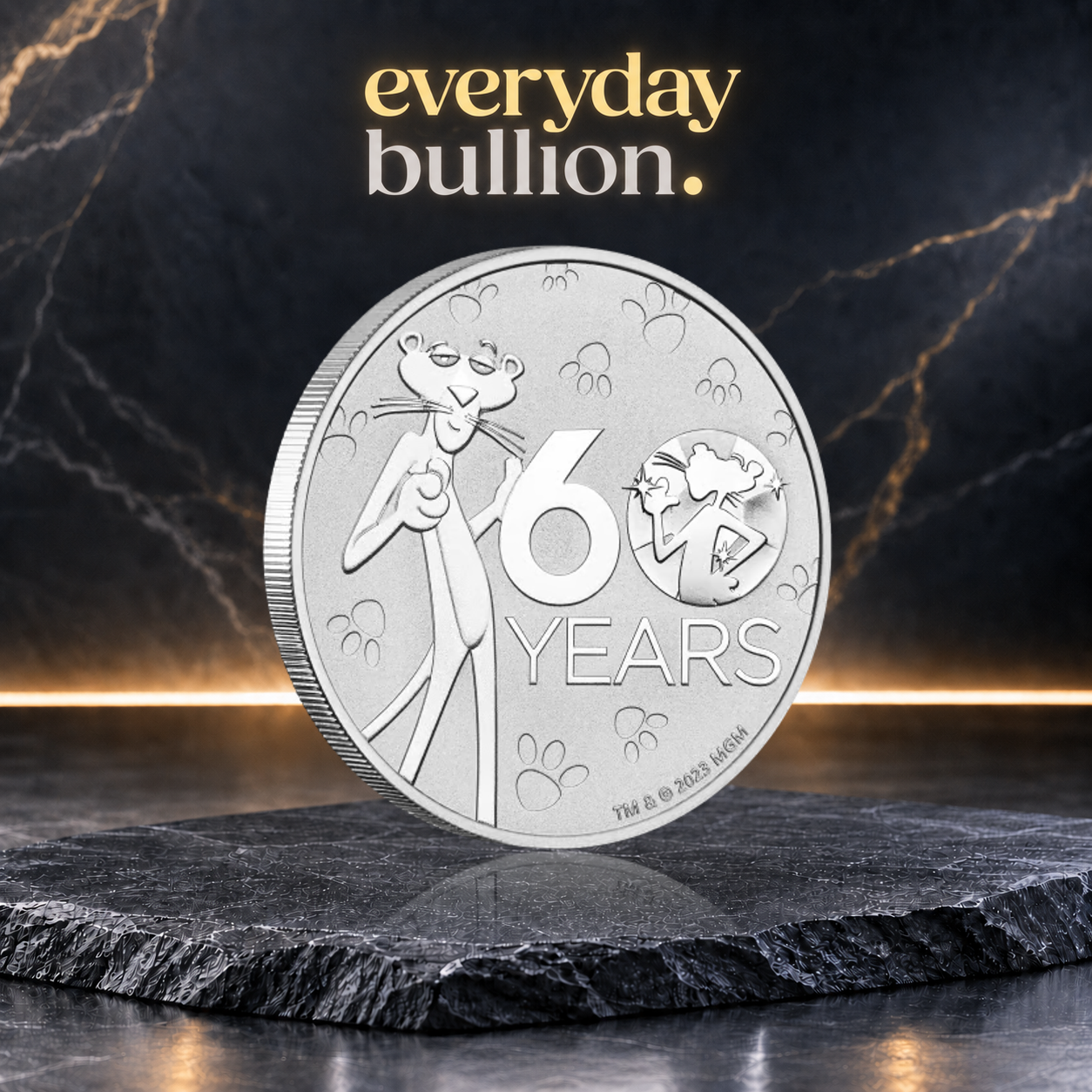 Pink Panther™ 60th Anniversary 2024 1oz .9999 Fine Silver BU Coin in Capsule – Perth Mint