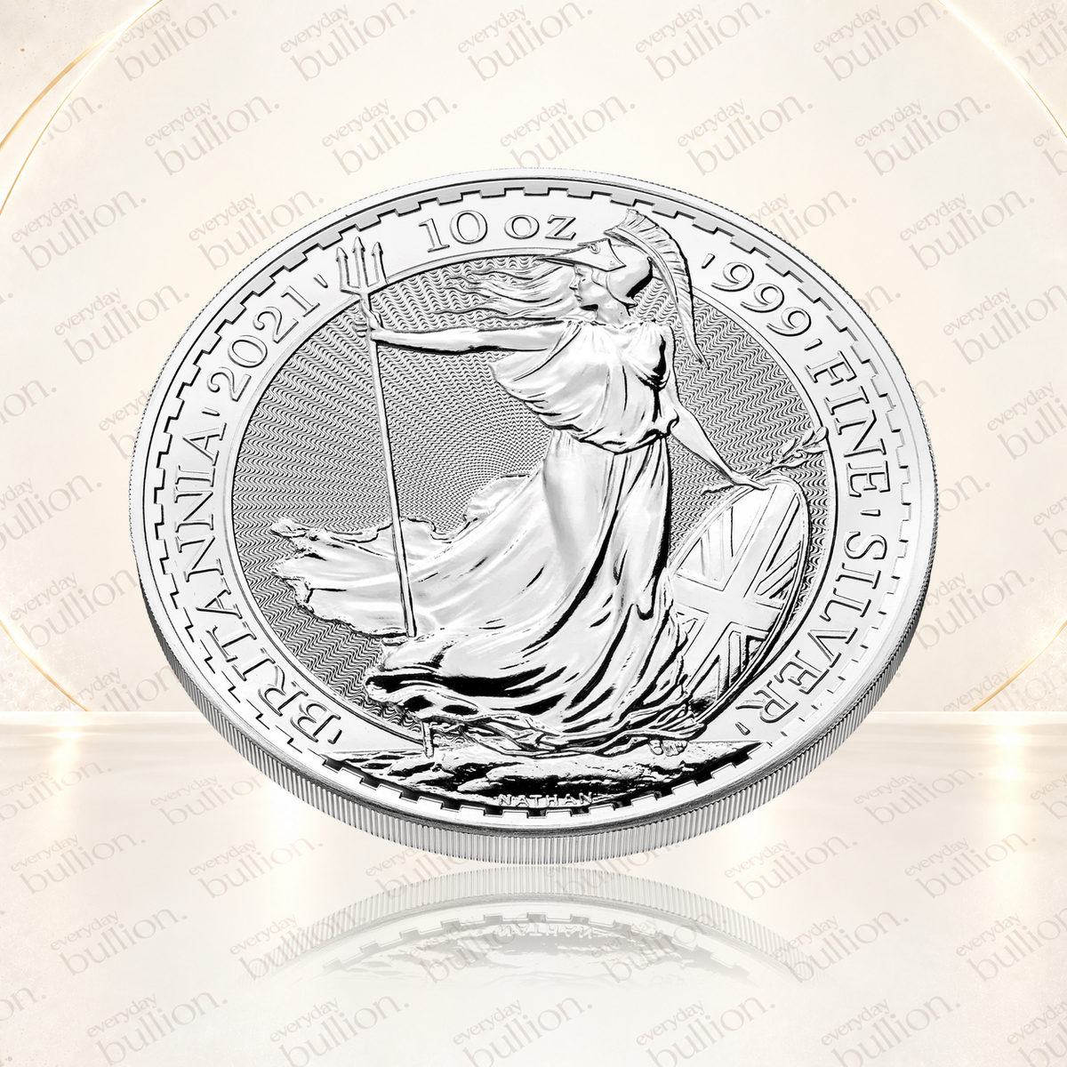 2021 Britannia 10oz .999 Fine Silver Bullion Coin in Capsule – United Kingdom – The Royal Mint
