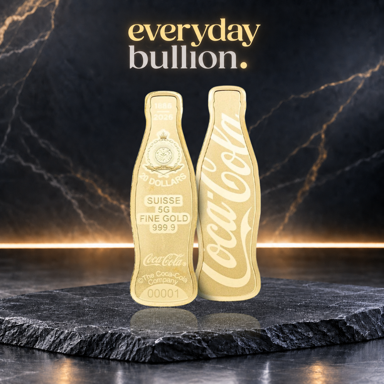Coca-Cola® 140th Anniversary 2026 5g .9999 Fine Gold Bar in CertiPAMP Assay – PAMP Suisse