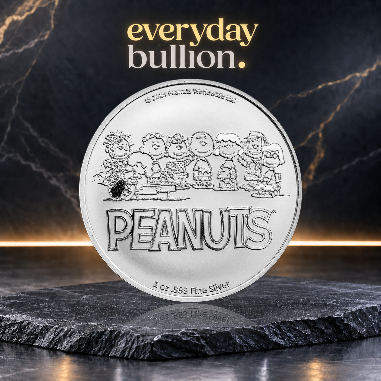 Peanuts® Snoopy Flying Ace 1oz .999 Fine Silver Round in TEP