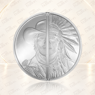 Western Warrior 1oz Divisible .999 Fine Silver Round in Protective Flip – United States – Elemetal