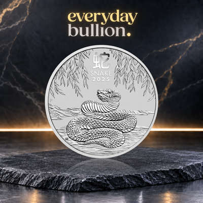 Year of the Snake 2025 2oz .9999 Fine Silver Bullion Coin in Capsule – Perth Mint