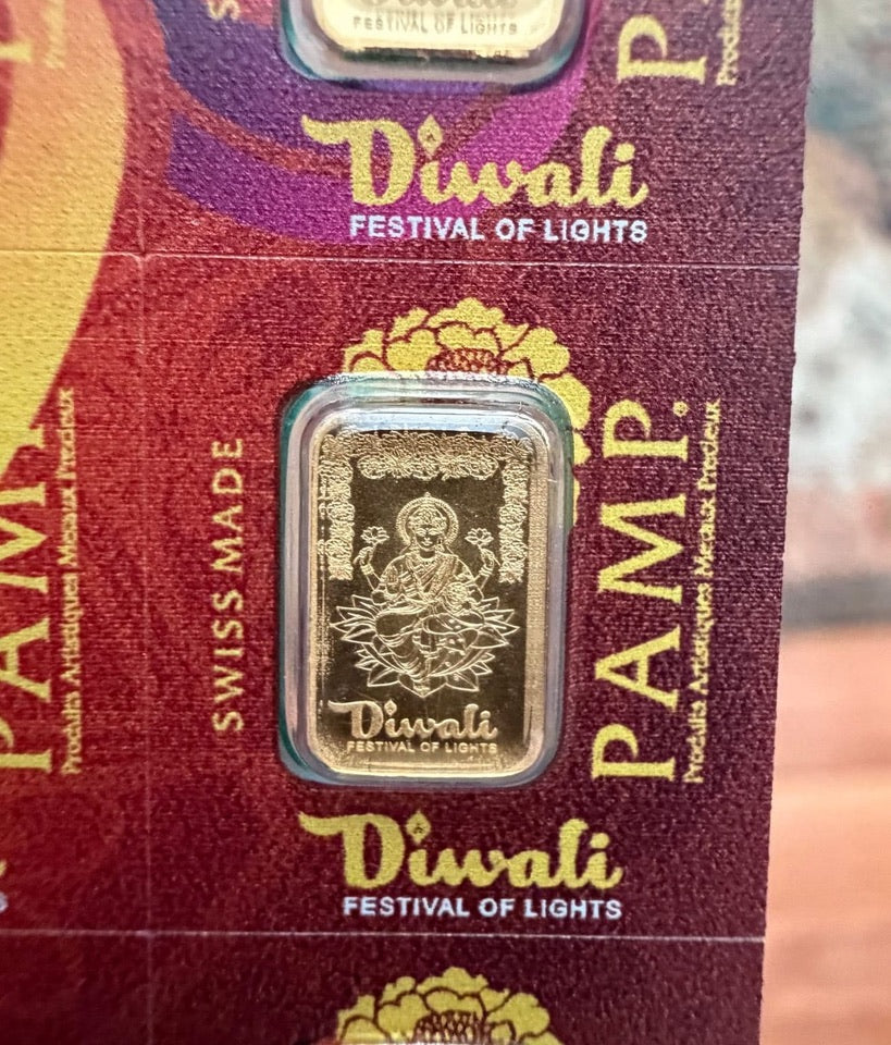 PAMP - 1x1g PAMP Suisse Diwali Lakshmi Multigram Gold Bar (Shipping end of Week)