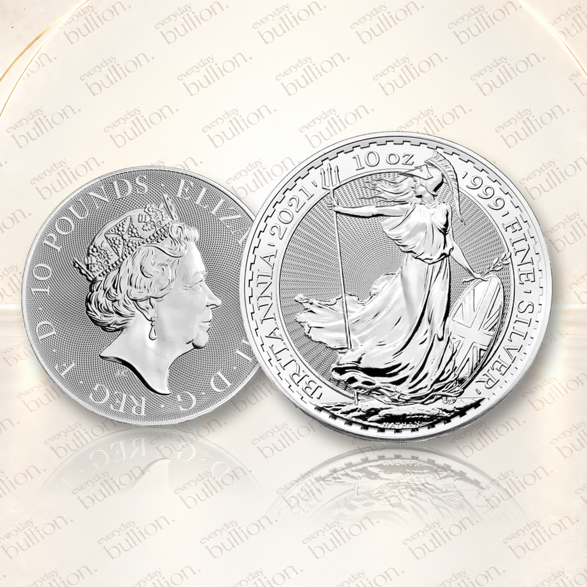 2021 Britannia 10oz .999 Fine Silver Bullion Coin in Capsule – United Kingdom – The Royal Mint