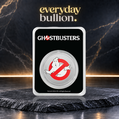 Ghostbusters™ 40th Anniversary 2024 1oz .999 Fine Silver Colourised Coin in TEP – Niue