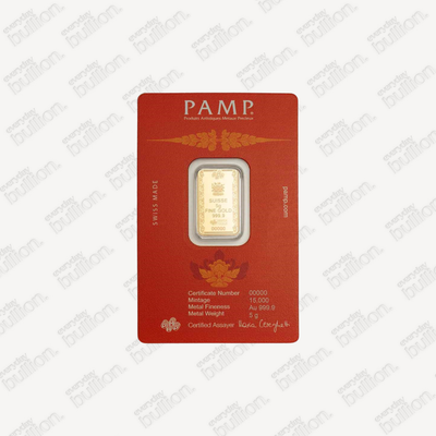 5 gram Gold Bar - PAMP Suisse (Buddha)