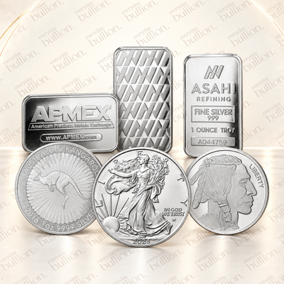Mixed Countries & Mints – 1oz Silver Bar, Coin or Round | .999 Fine Silver Minimum | Mixed Condition