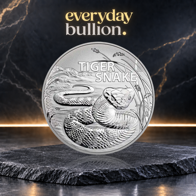Australia's Most Dangerous: Tiger Snake 2024 1oz .999 Fine Silver BU Coin in Capsule – Royal Australian Mint