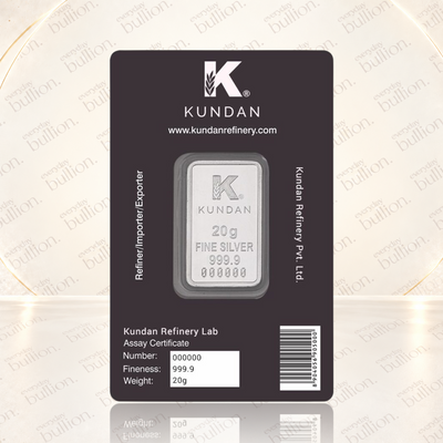 20g Golden Temple .9999 Fine Silver Colourised Bar in Assay Card – India – Kundan Refinery