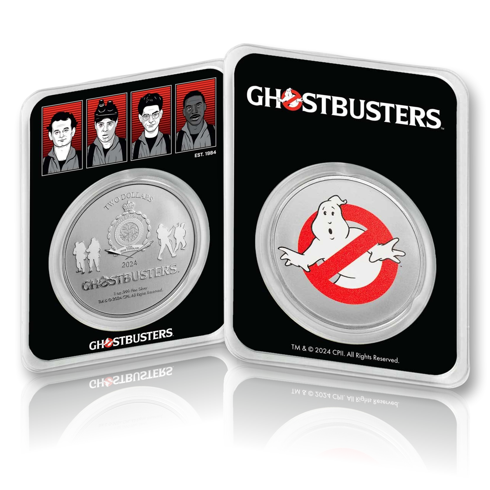 Ghostbusters™ 40th Anniversary 2024 1oz .999 Fine Silver Colourised Coin in TEP – Niue