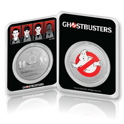 Ghostbusters™ 40th Anniversary 2024 1oz .999 Fine Silver Colourised Coin in TEP – Niue