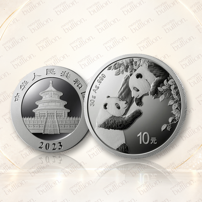 Chinese Panda 2023 30g .999 Silver 10 Yuan BU Coin in Capsule