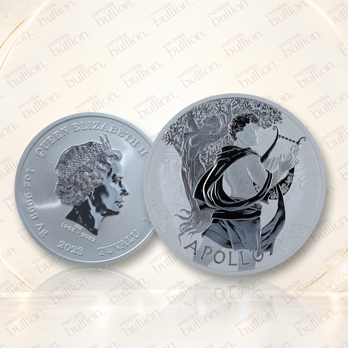 2023 Gods of Olympus Apollo 1oz .9999 Silver BU Coin in Capsule – Tuvalu – The Perth Mint