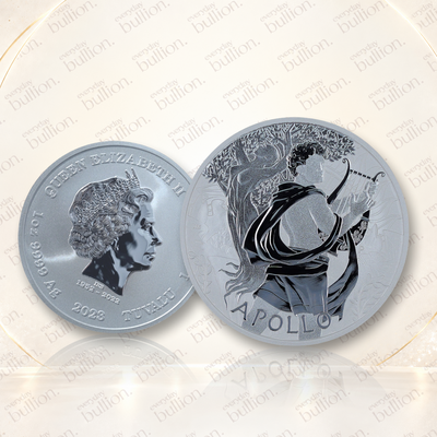 2023 Gods of Olympus Apollo 1oz .9999 Silver BU Coin in Capsule – Tuvalu – The Perth Mint