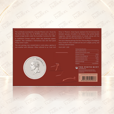 2025 Australia Double Phoenix Vivid 1oz .9999 Silver Coloured Coin in Card – Australia - The Perth Mint