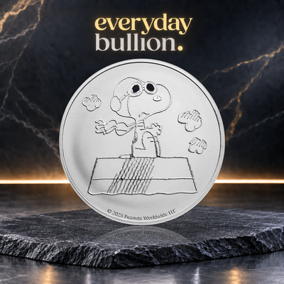 Peanuts® Snoopy Flying Ace 1oz .999 Fine Silver Round in TEP