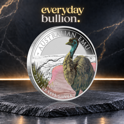 Australian Emu 2025 $1 1oz .9999 Fine Silver Coloured Coin – Perth Mint