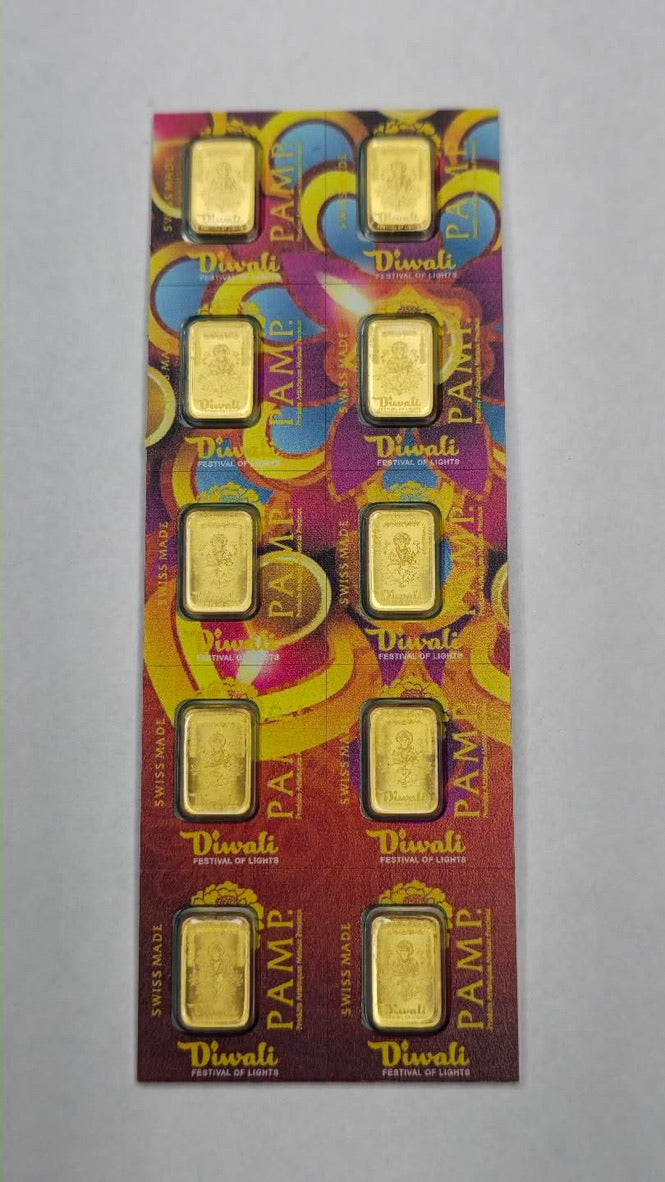 PAMP - 1x1g PAMP Suisse Diwali Lakshmi Multigram Gold Bar (Shipping end of Week)
