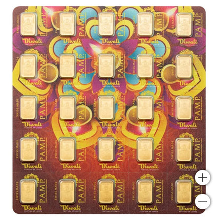 PAMP - 1x1g PAMP Suisse Diwali Lakshmi Multigram Gold Bar (Shipping end of Week)