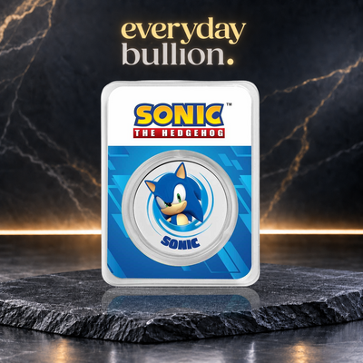 Sonic the Hedgehog™ 1oz .999 Fine Silver Colourised Round in TEP
