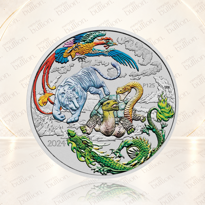2024 Australia Four Guardians Lán 1oz Silver Coloured BU Coin in Capsule – The Perth Mint