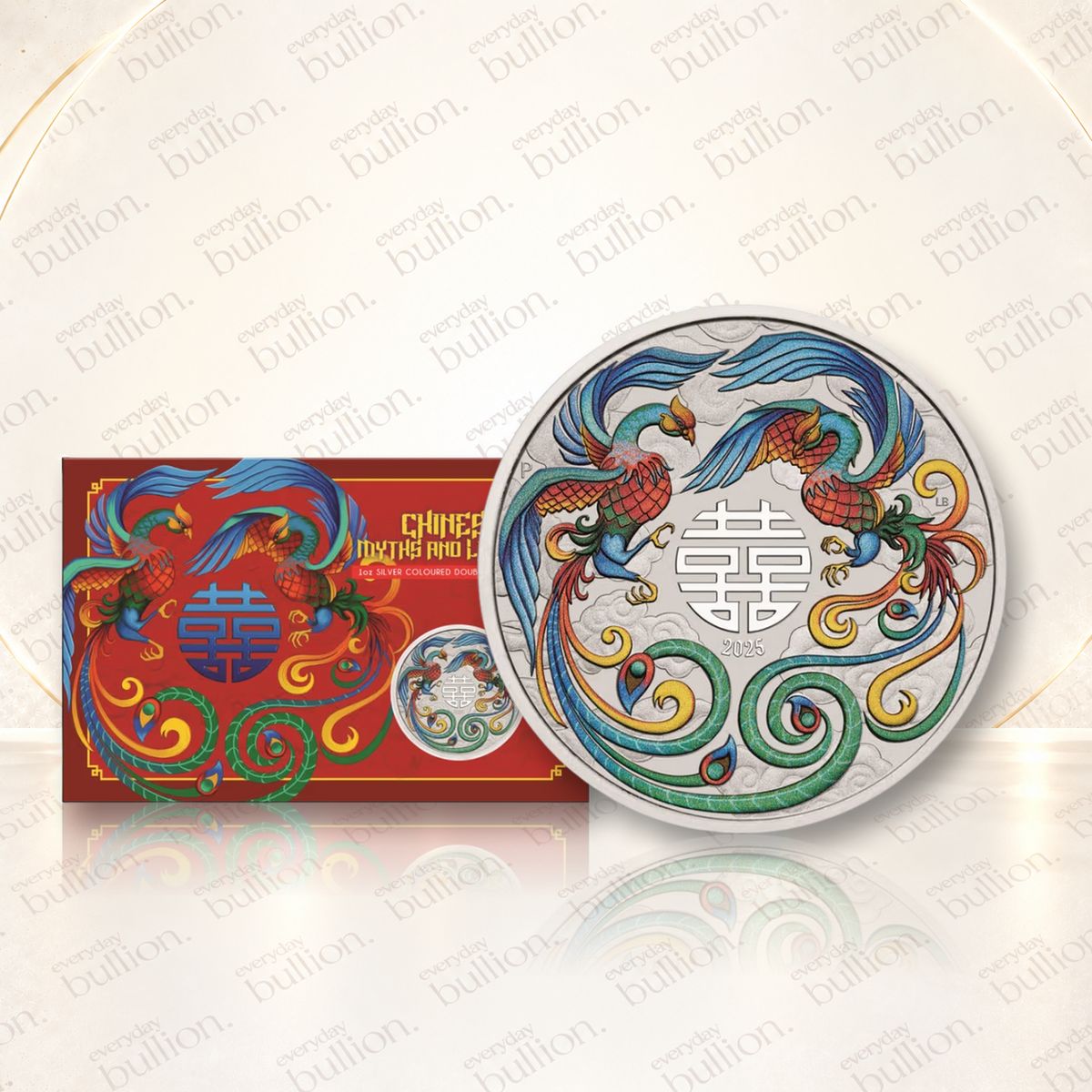 2025 Australia Double Phoenix Vivid 1oz .9999 Silver Coloured Coin in Card – Australia - The Perth Mint