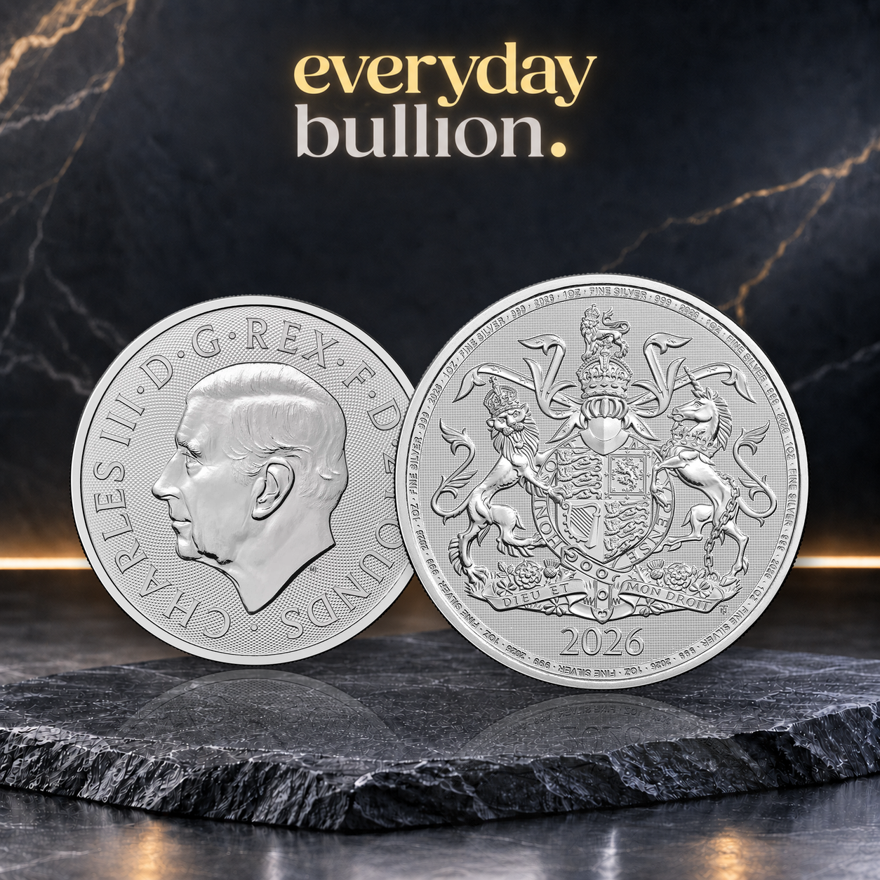 Royal Arms 2026 1oz .999 Fine Silver Bullion Coin – The Royal Mint