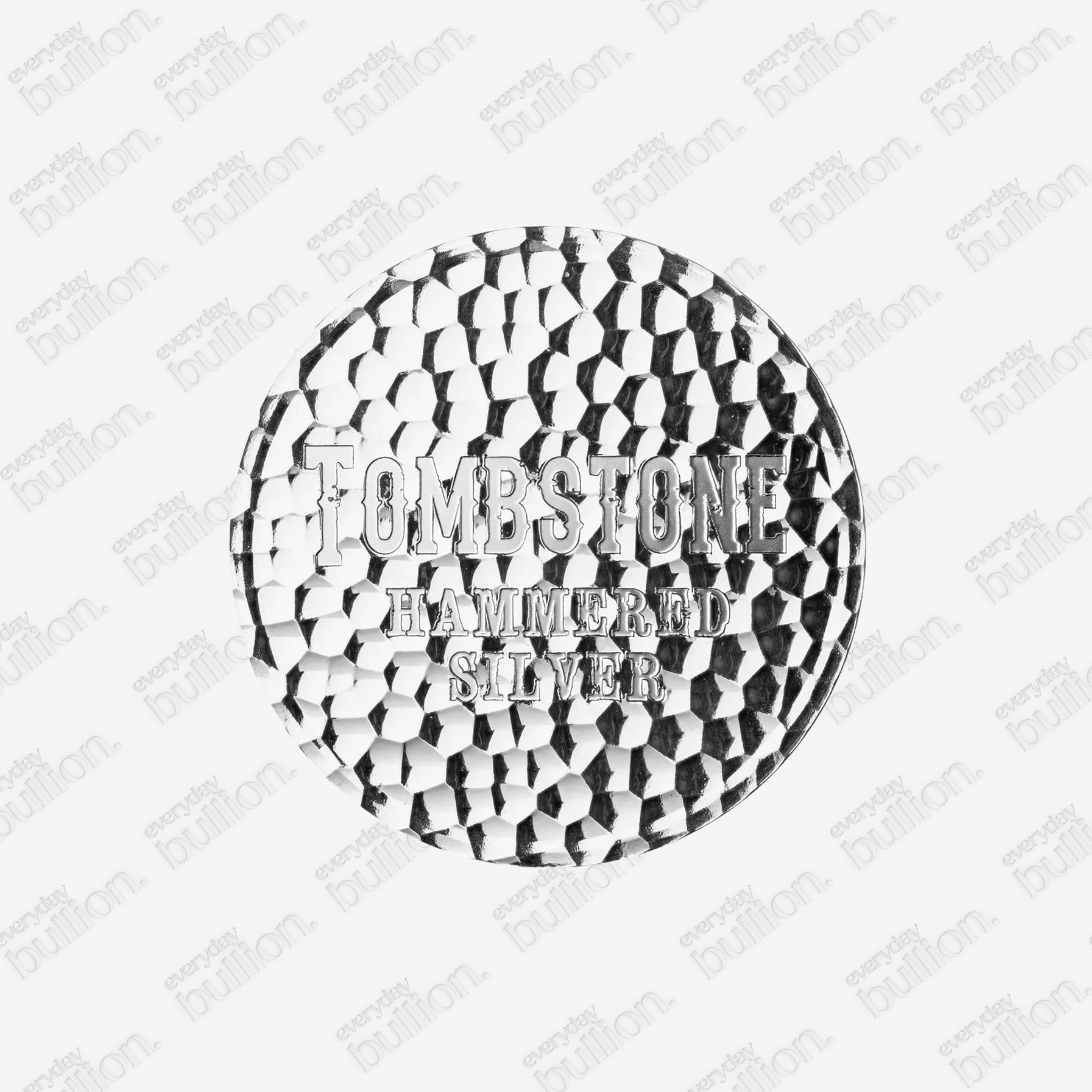 1 oz Tombstone Hammered Silver Round – .999 Fine Silver