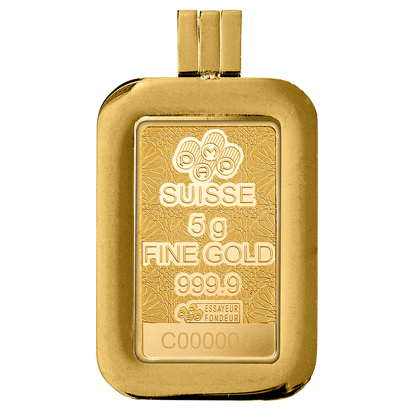 PAMP - Arabian Falcon 5g Pure Gold Bar with Pendant Frame