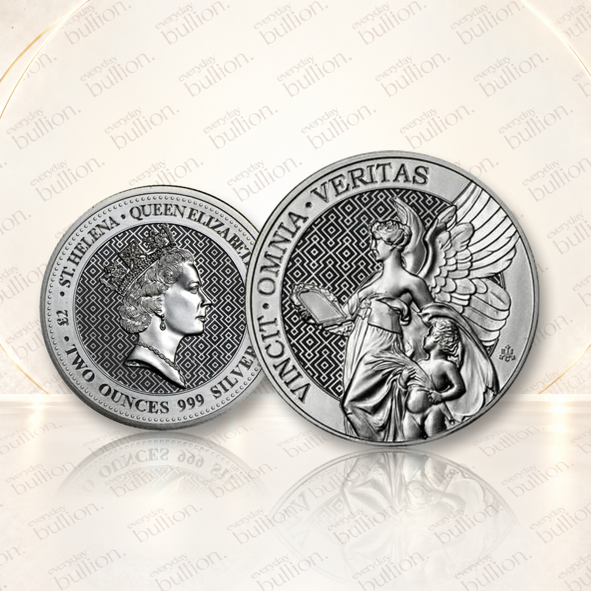 2022 St Helena The Queen's Virtues: Truth £2 2oz .999 Fine Silver Coin – Saint Helena – The East India Company