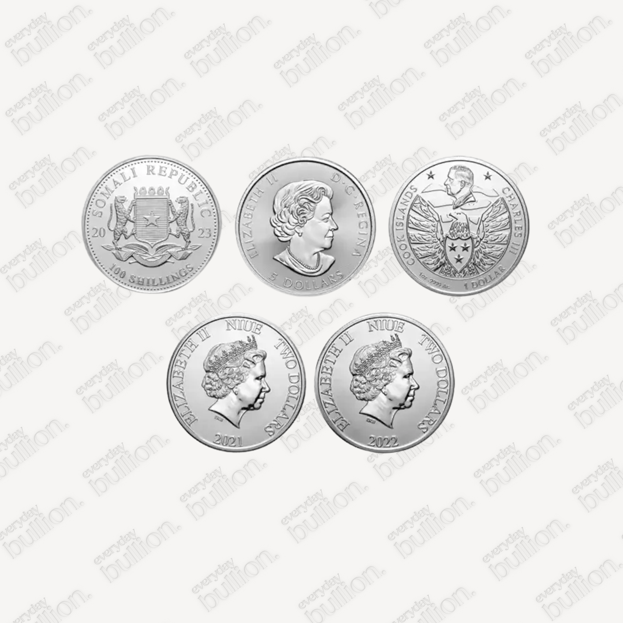 1oz 999 Fine Silver Coins - Mixed Variety