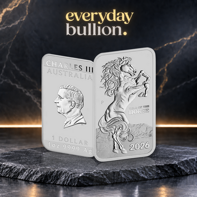 Year of the Horse 2026 1oz .9999 Fine Silver Rectangular Bullion Coin – Perth Mint
