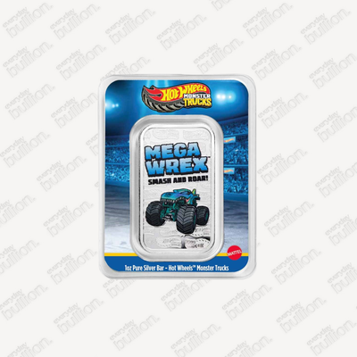 1 oz Silver Hot Wheels™ Monster Truck Colorized Bar (TEP)