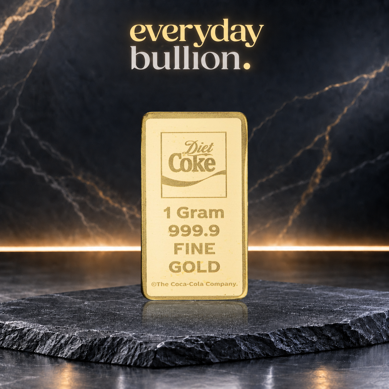 Diet Coke Coca-Cola® 1g .9999 Fine Gold Bar in CertiPAMP Assay