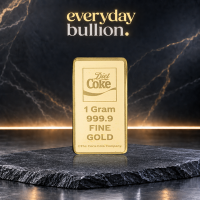 Diet Coke Coca-Cola® 1g .9999 Fine Gold Bar in CertiPAMP Assay