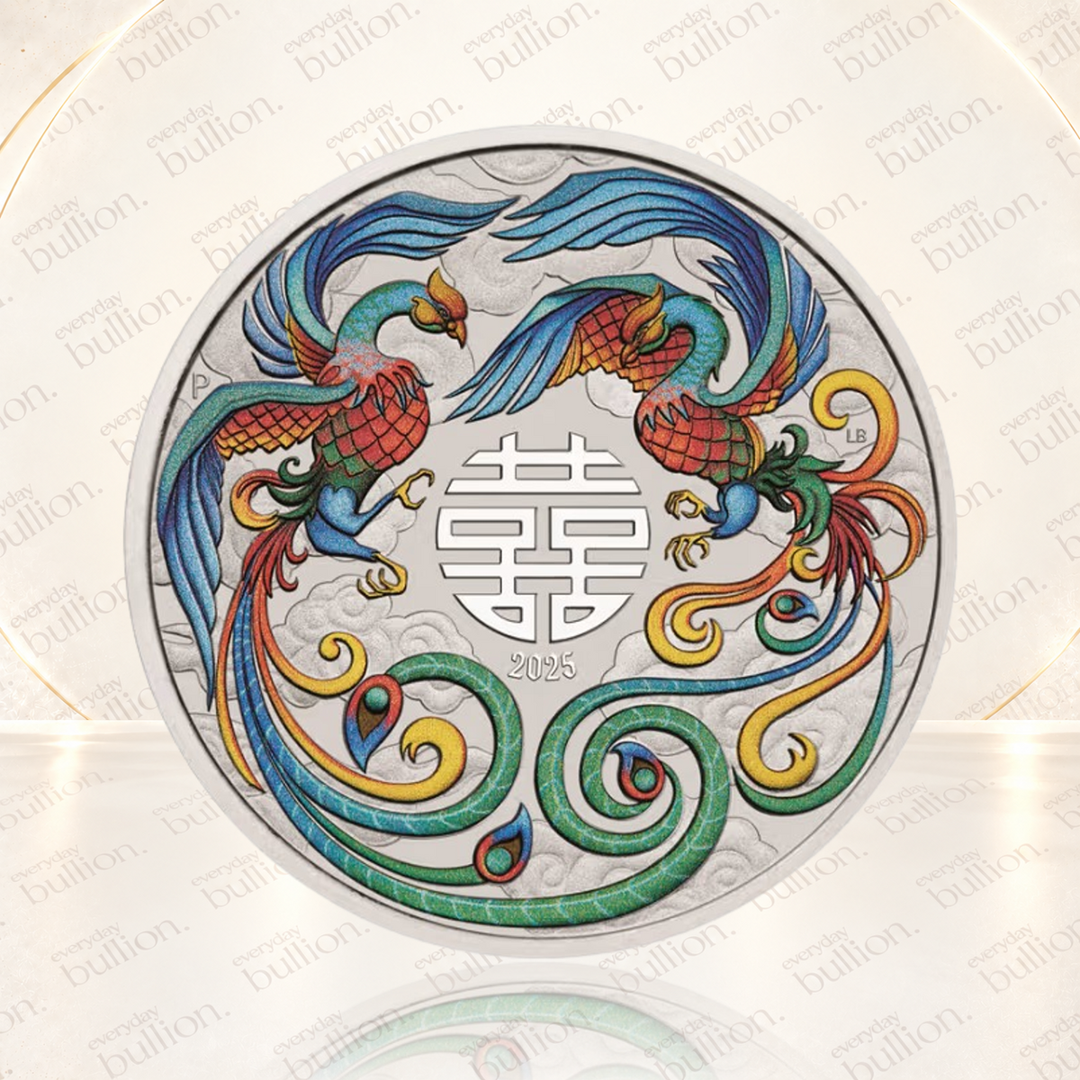 2025 Australia Double Phoenix Vivid 1oz .9999 Silver Coloured Coin in Card – Australia - The Perth Mint
