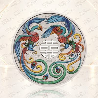 2025 Australia Double Phoenix Vivid 1oz .9999 Silver Coloured Coin in Card – Australia - The Perth Mint