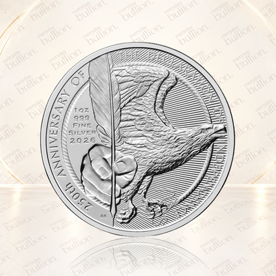 American Declaration of Independence 250th Anniversary 2026 £2 1oz .999 Silver BU Coin - UK - Royal Mint