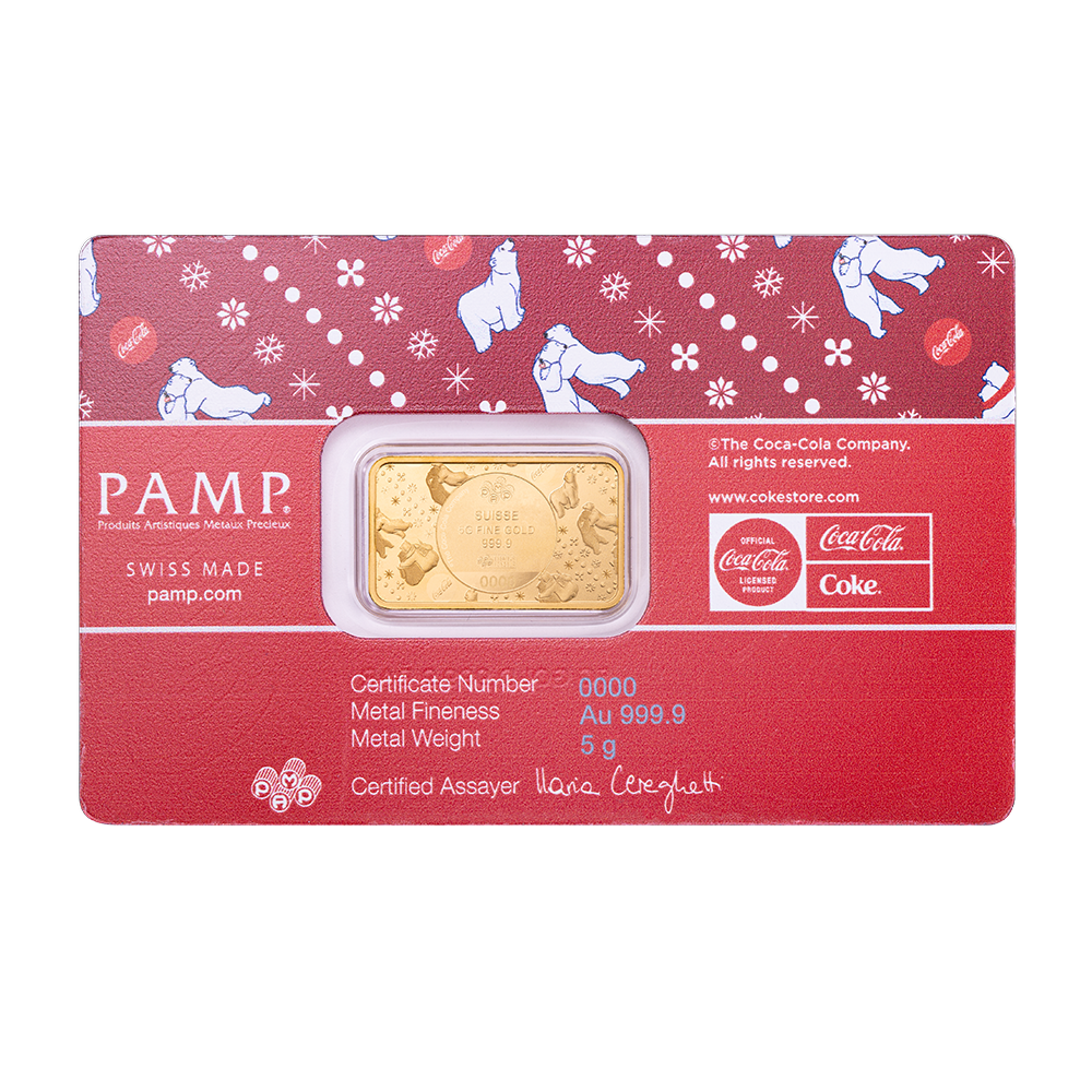 PAMP - 5g Pure Gold Bar - Coca-Cola® Holiday Polar Bears