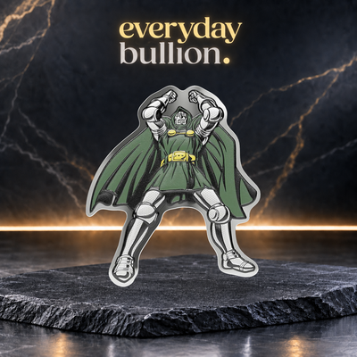 Marvel Doctor Doom Master of Menace 2026 $1 1/2oz .999 Silver Shaped Proof Blind Box – SDCC Exclusive – Niue – Agoro