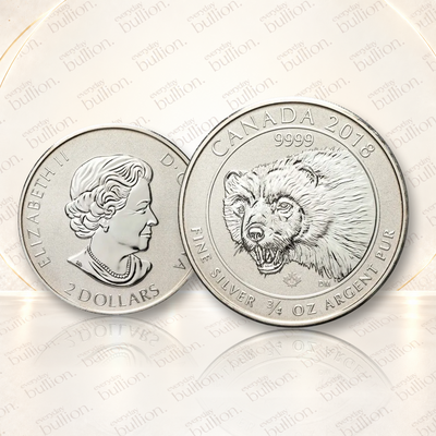 2018 Canadian Wolverine 3/4oz .9999 Silver Reverse Proof Coin – Canada – Royal Canadian Mint