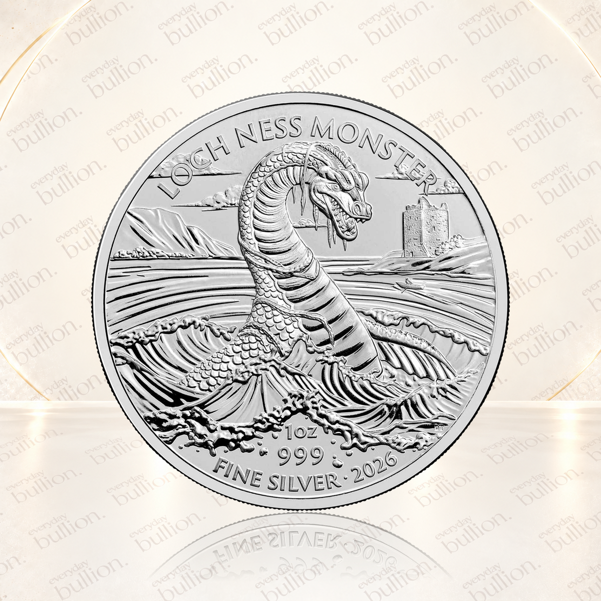 2026 Legendary Creatures Loch Ness Monster 1oz .999 Silver BU Coin in Capsule – United Kingdom – The Royal Mint