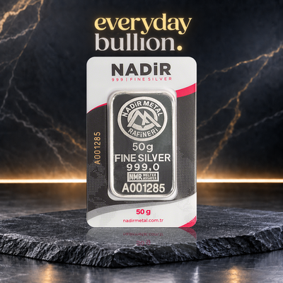 50g .999 Fine Silver Minted Bullion Bar – Nadir Metal Rafineri