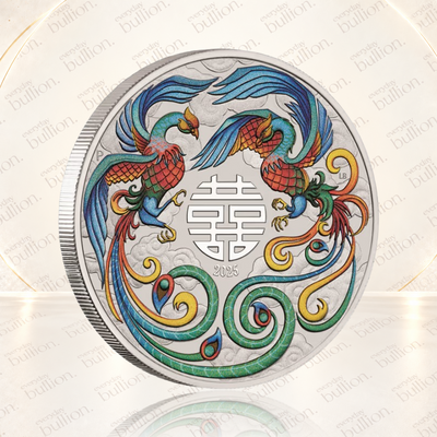 2025 Australia Double Phoenix Vivid 1oz .9999 Silver Coloured Coin in Card – Australia - The Perth Mint