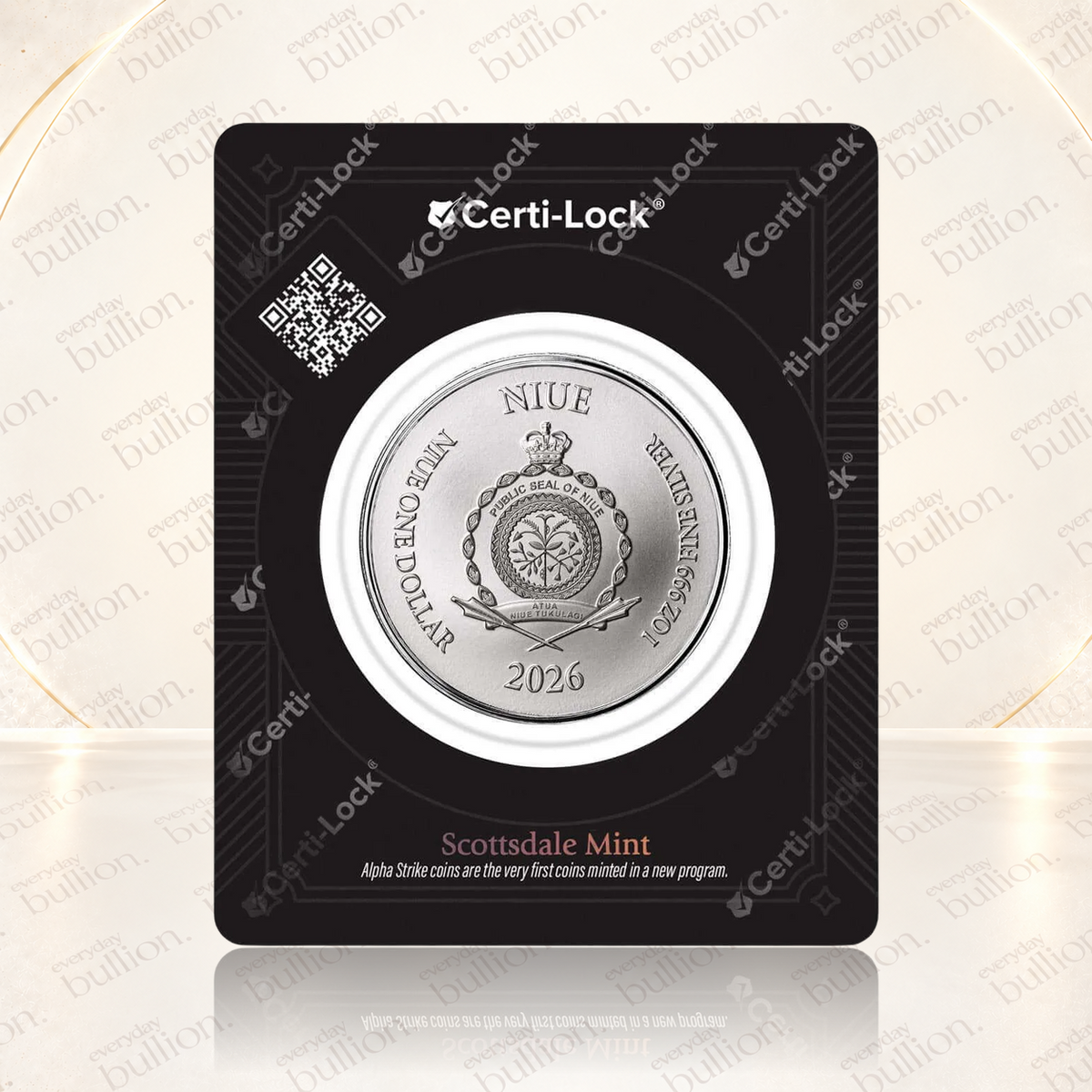 2026 Niue Lady Justice Alpha Strike™ 1oz .999 Silver Coin in Certi-Lock® – Scottsdale Mint