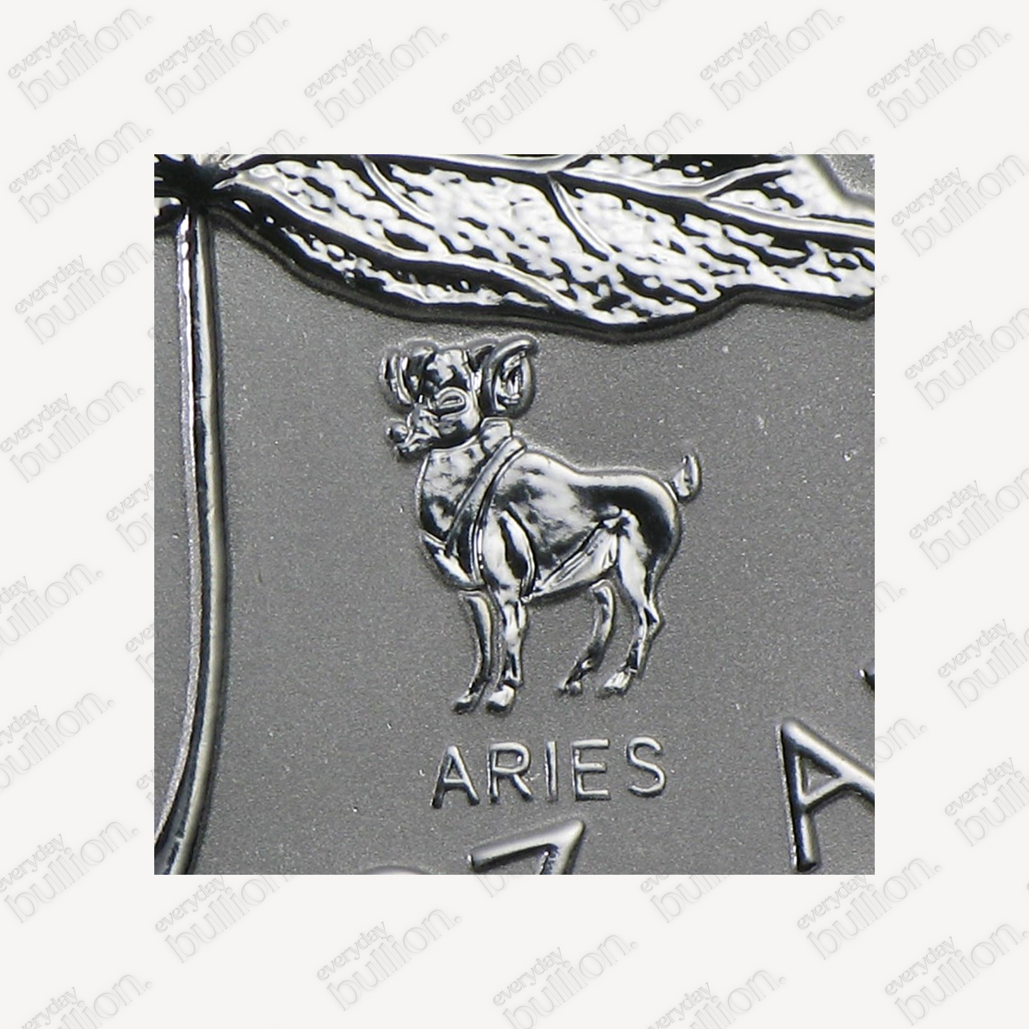 2004 Canada 1 oz Silver Maple Leaf Aries Zodiac Privy