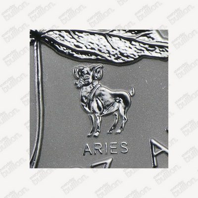 2004 Canada 1 oz Silver Maple Leaf Aries Zodiac Privy