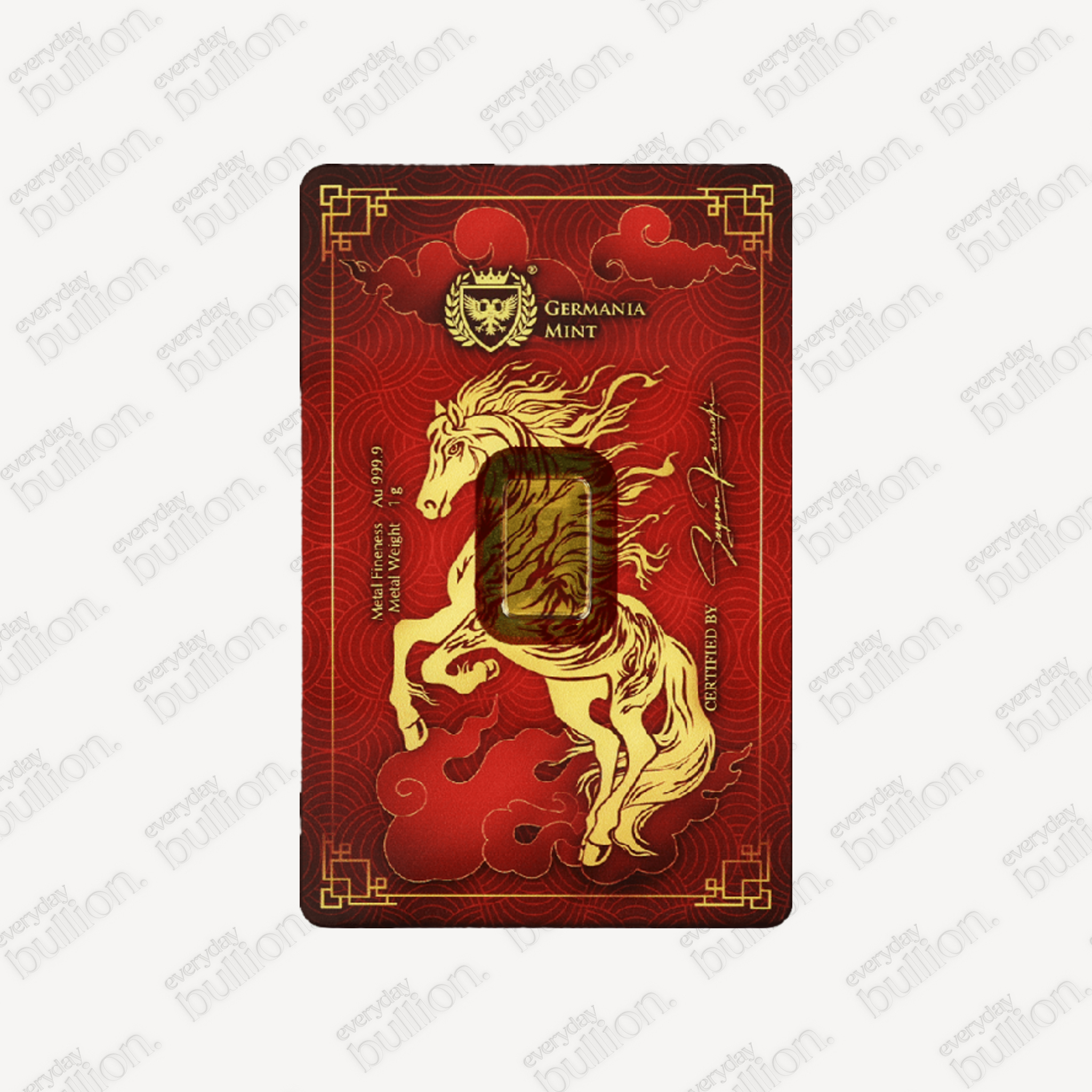 1g Gold Germania Mint Year of the Horse Bar (2026)